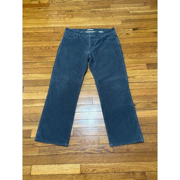 LL Bean Corduroy Pants Men's Size 38x32 Standard Fit Blue Straight Leg Cotton - Picture 1 of 4